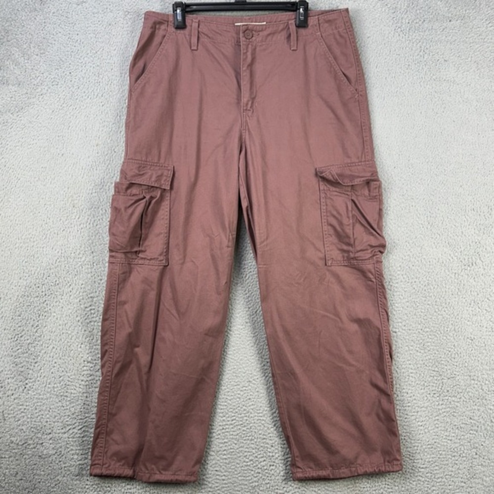 Levis Womens Cargo Pants 32X30 Brown Flat Front Straight Pockets Outdoor Hiking